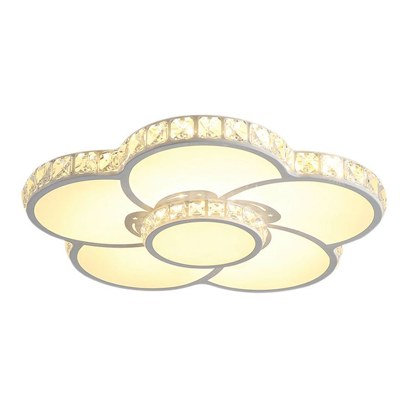 Vaporisateur à LED Floriated Crystal Flush Mount in Modern Creative Style Acrylic Ceiling Light for Bedroom