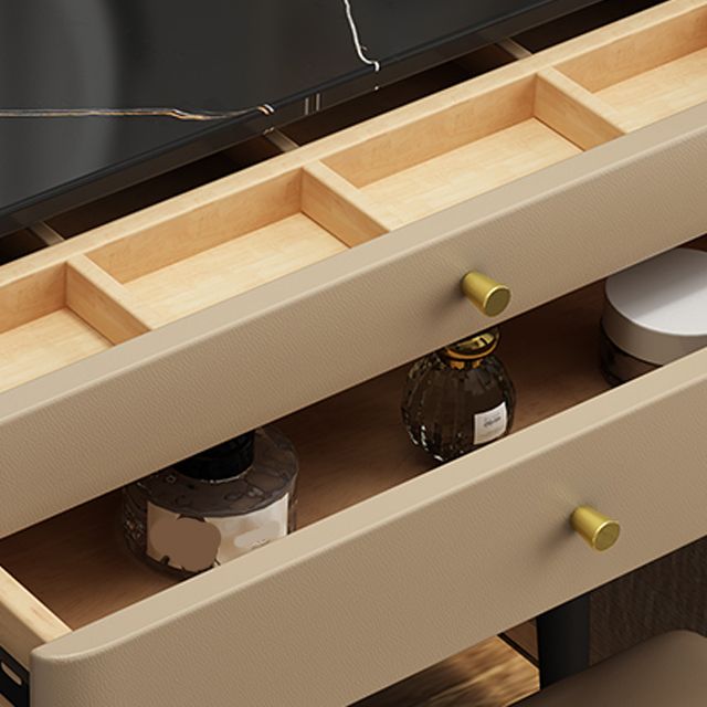 Contemporary Stone Dressing Table 31.1-In High Makeup Vanity Table with Stool