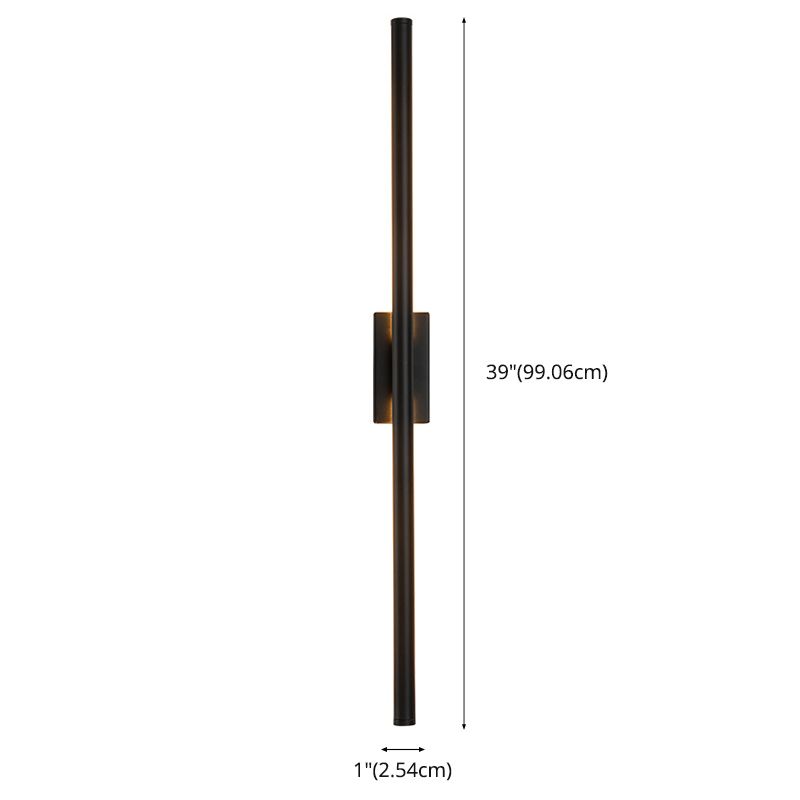 1-Light Linear Wall Sconce Modern Simple Style Metal Wall Lighting in Black and Gold