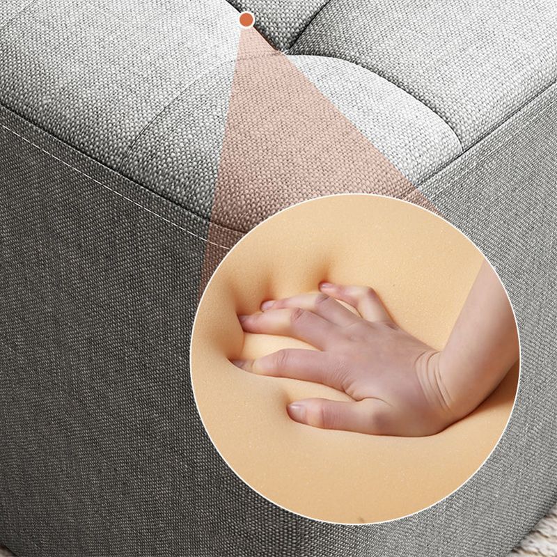 Square Pouf Ottoman Solid Color Tufted Fabric Fade Resistant Contemporary Pouf