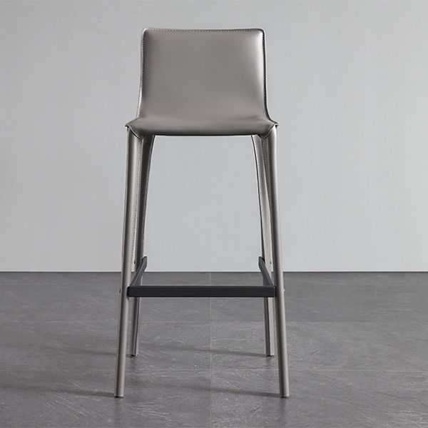 Contemporary Metal Bar Stool Backrest Counter Stool for Living Room