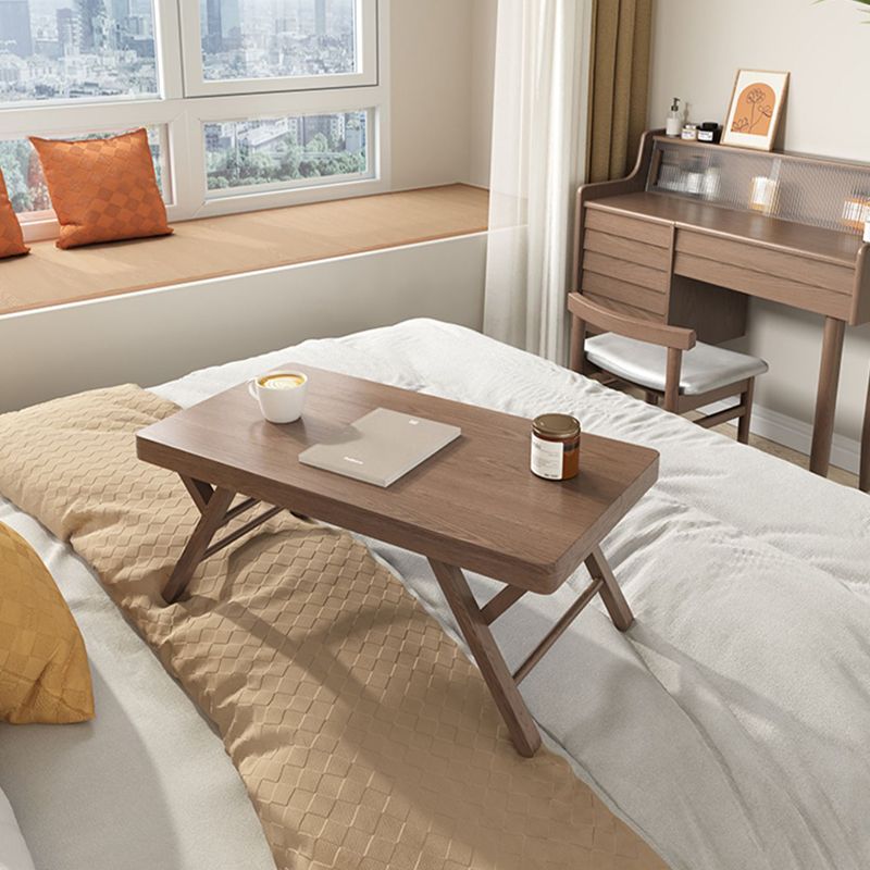 Traditional Rubber Wood Sofa Side Accent Table with 4 Legs for Bedroom