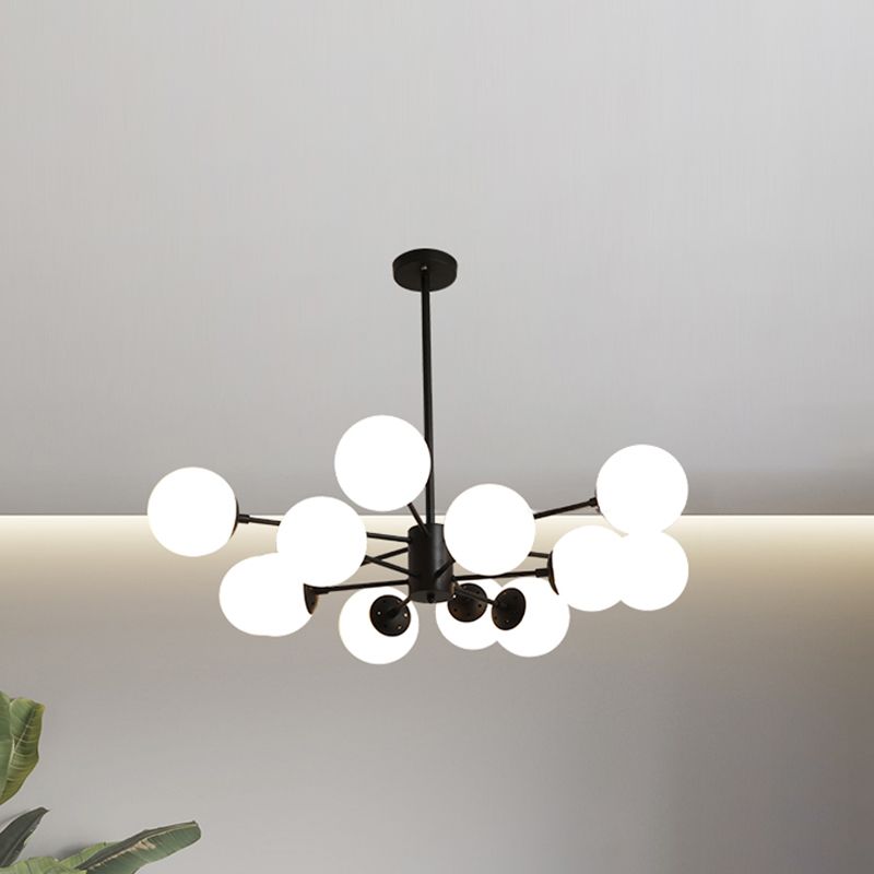Luci a sospensione moderna sospesa soggiorno lampade in vetro in nero