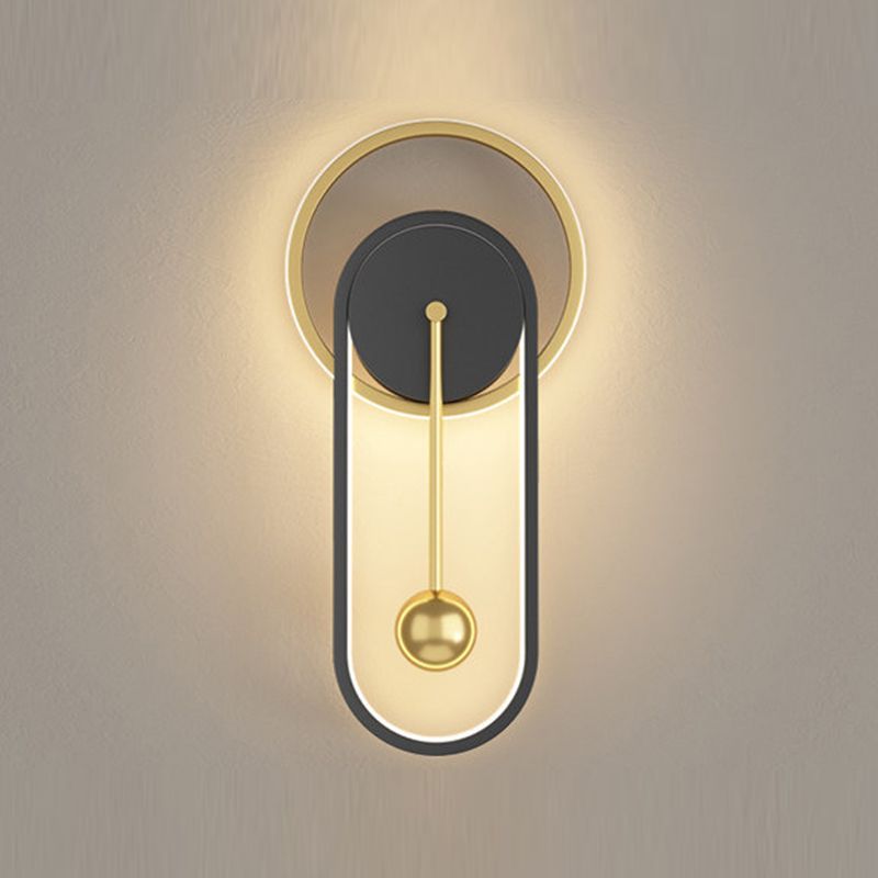 Luci di applique rotonde in metallo Modern Style 2 Apparecchi per illuminazione a parete