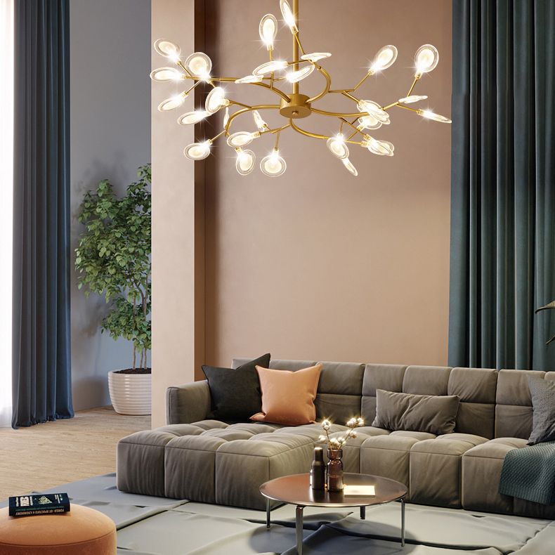 Lámparas de lámpara de rociado Luz de colgante de estilo minimalista moderno con sombra acrílica para sala de estar