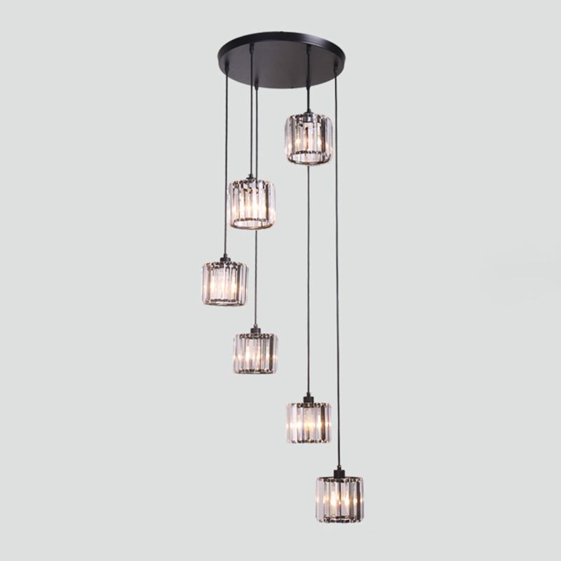 Geometrischer Schattenstreppenhänke Lichtglas zeitgenössischer Multi -Licht -Anhänger