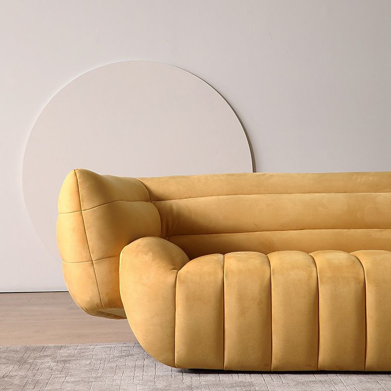 Tuxedo Arm Sofa Sewn Pillow Back Standard Seating in Orange