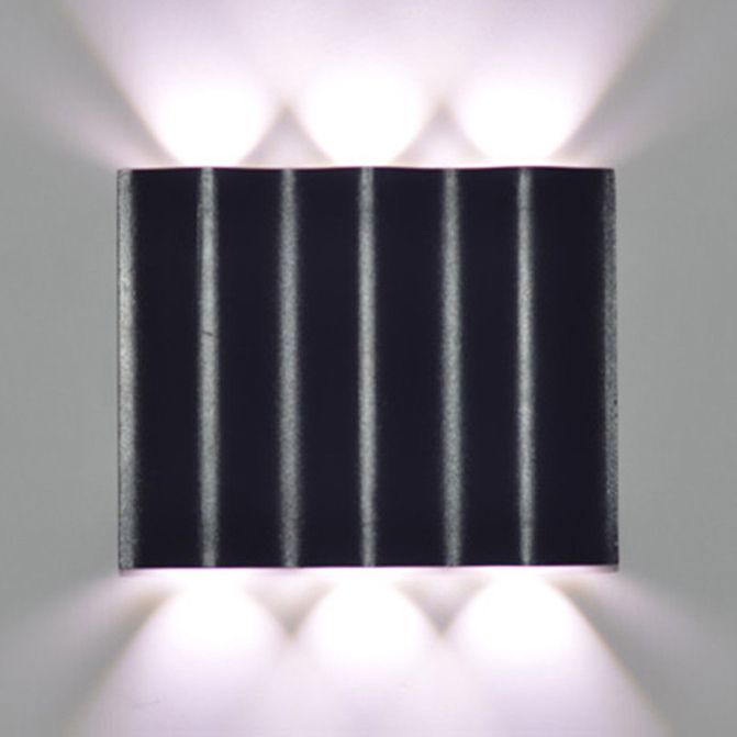 Disparo de pared de porche de 1/2/3 de luces con lámpara de lavadora de pared de metal de diseño ondulado con iluminación cálida/blanca