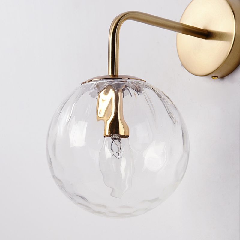 Gold Glass Wall Light Contemporary Global 1-light Wall Sconce for Bedroom