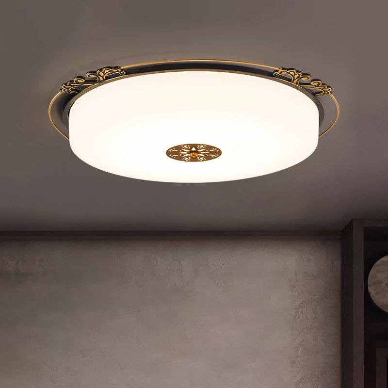 Plafoniera a LED nera da incasso, apparecchio di illuminazione a forma di colonna in vetro in stile tradizionale, larghezza 18"/21,5"