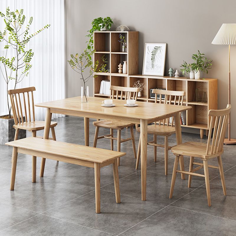 Glam Style Table Wooden Rectangle Table with 4 Legs for Home Use