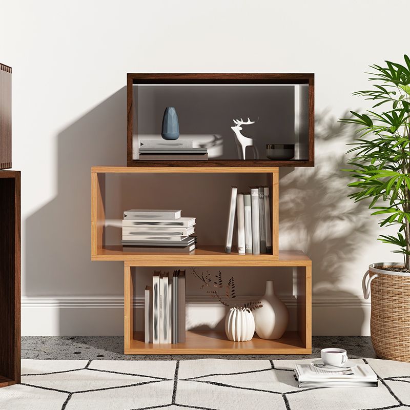Open Back Contemporary Bookshelf Solid Wood Cube Bookcase for Office
