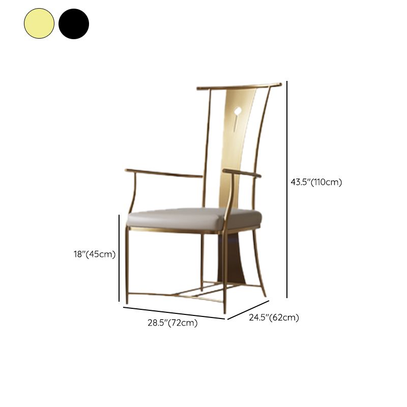 Modern Style Arm Chair Open Back Metal Dining Accent Chair for Home