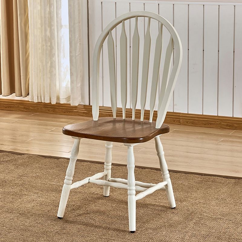 Solid Wood Traditional Dining Room Chair Matte Finish Windsor Back Side Chair
