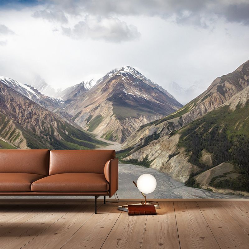 Mountain Photography Wall Mural Contemporary Moisture Resistant Wall Mural
