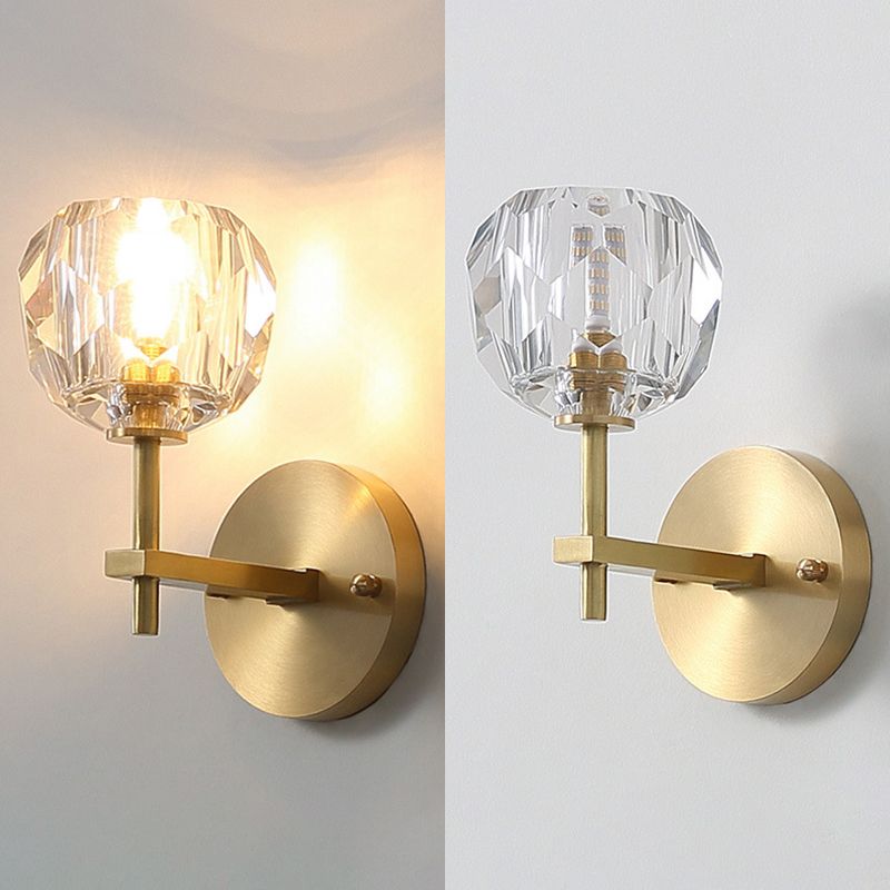 Luz nórdica estilo extravagante extravagante iluminación de pared global cristal 1 apliques de luz