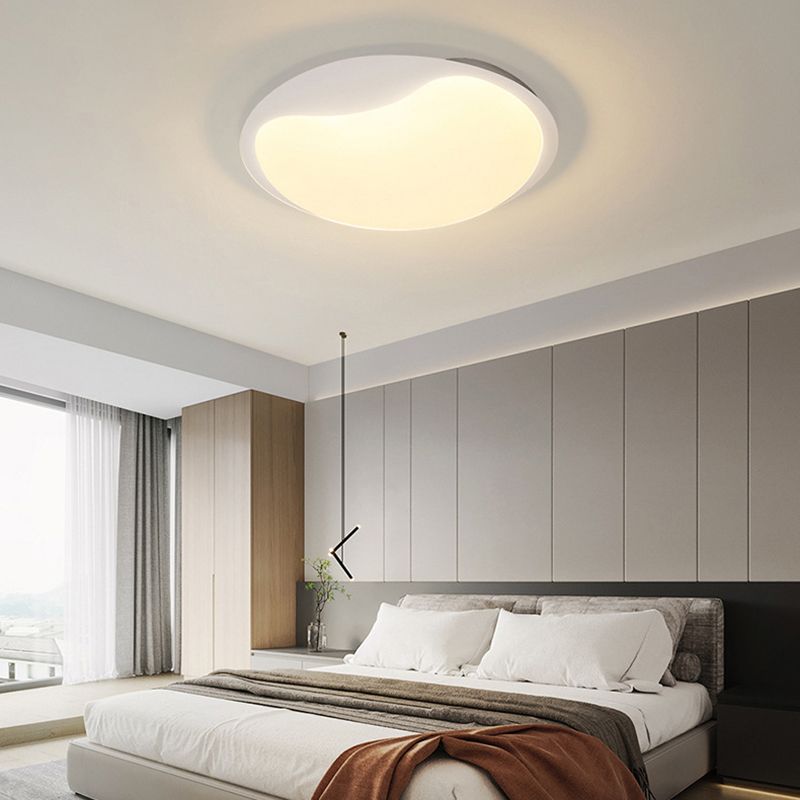 1 / 3 - Light Matte White Flush Mount Iron and Acrylic Cluster Ceiling Flush