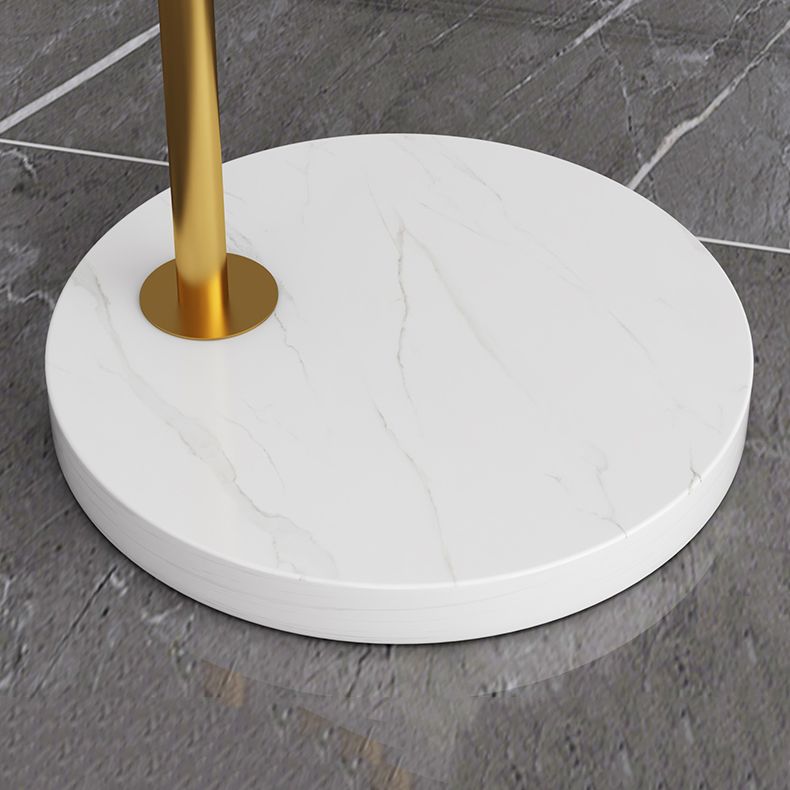 Modern Simple Iron Floor Lamp Geometry Bulb Floor Light with Marble Base for Bedroom