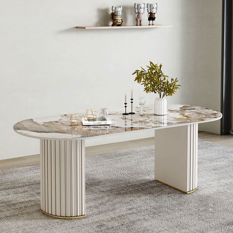 Modern Style Sintered Stone Dining Set Oval 1/2/5/6/7 Pieces Dining Set for Dining Areas