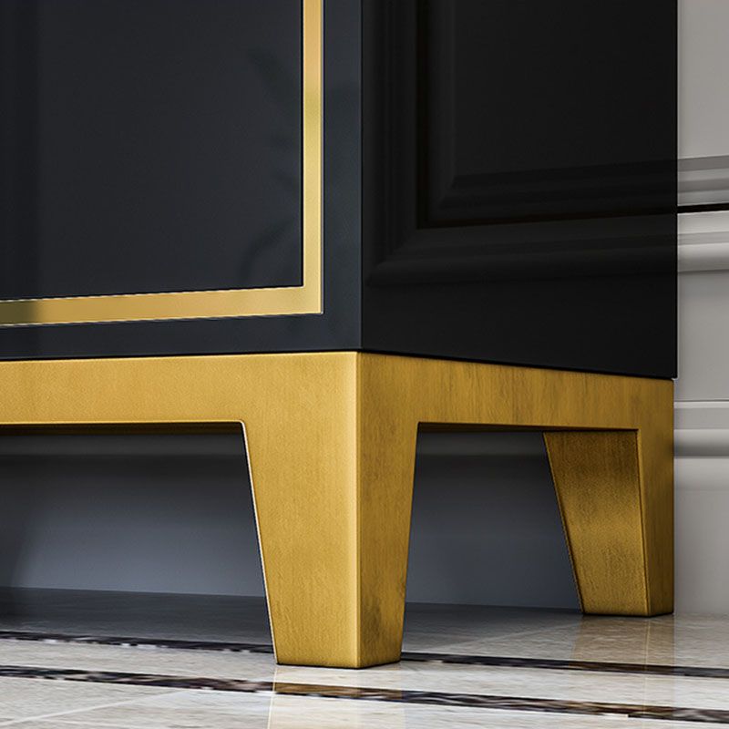 Bedroom Glam Wooden Storage Chest Vertical Chest with Drawers