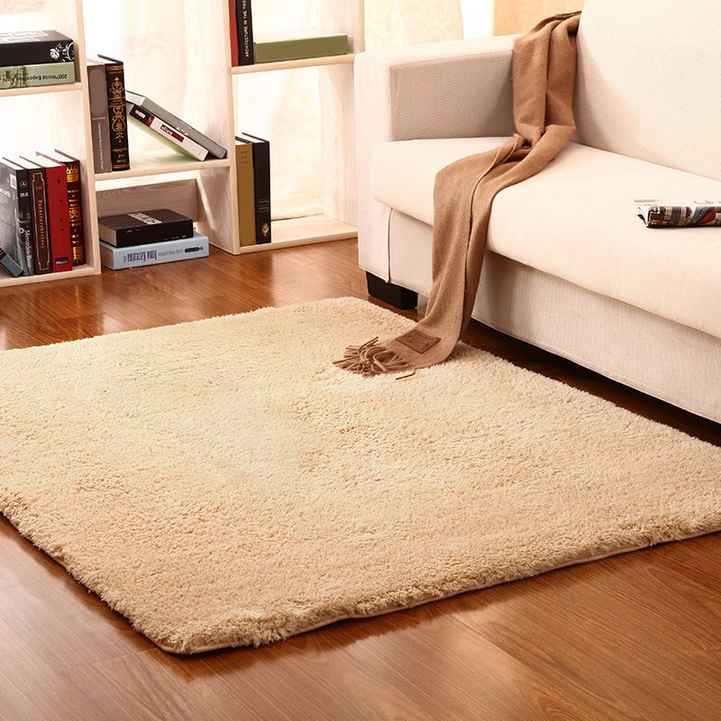 Casual Plain Rug Multi Color Polyster Area Rug Non-Slip Backing Easy Care Washable Carpet for Bedroom