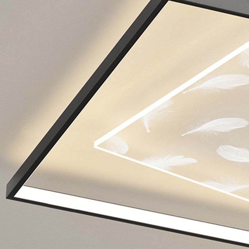 Vierkante LED-inbouwlamp Feather Pattern Simplicity-plafondlamp voor slaapkamer