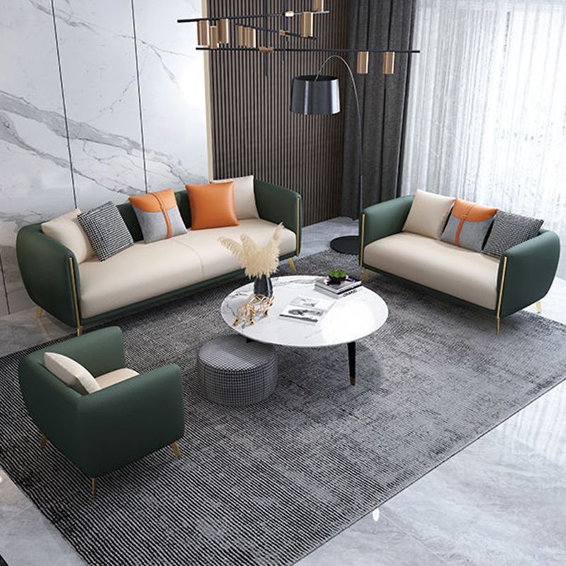 Tuxedo Arm Sofa Modern Faux Leather Sofa 26.77" D x 29.52" H