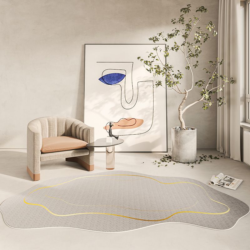 Modèle de tapis de tapis de zone moderne blanc tapis de support non glissant pour la décoration intérieure