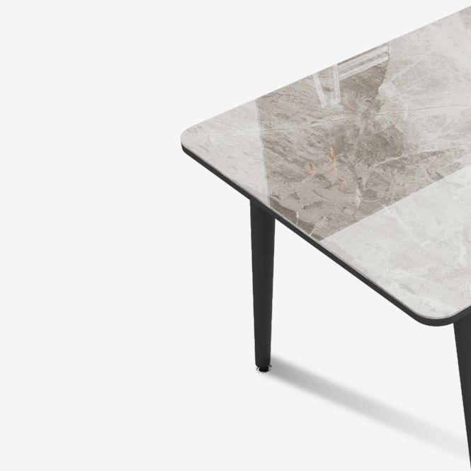 Sintered Stone Two-Color Dining Table Simplicity 4 Legs Table for Dining Room
