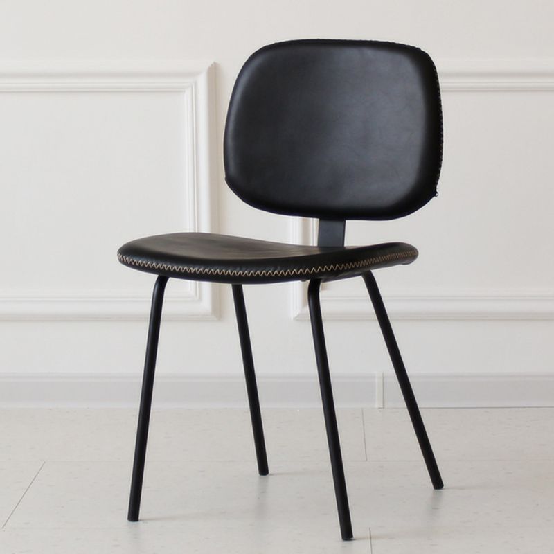 Home Scandinavian Side Chair Open Back Upholstered Metal Dining Room Chair