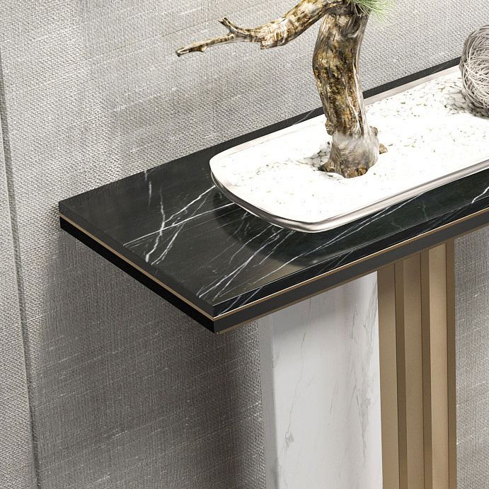 33.46" High Stone Console Table Rectangle Scratch Resistan Accent Table