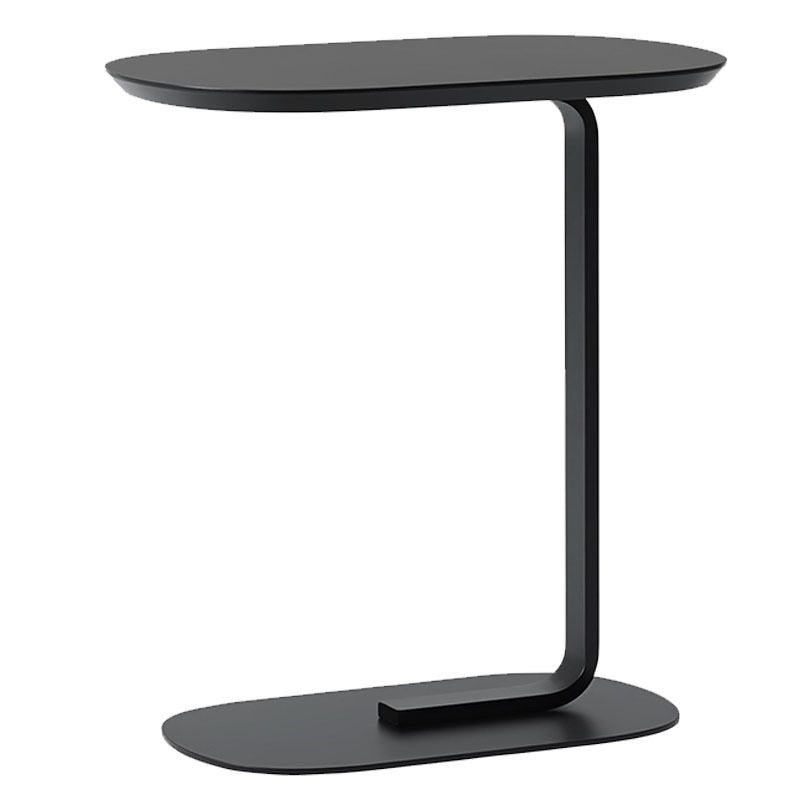 C Side Modernistic Metal Table 19.6"L Oval Table for Living Room