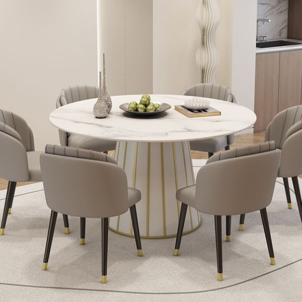 Nordic Round Stone Dining Table 1/7 Pieces Dining Set for Dining Room