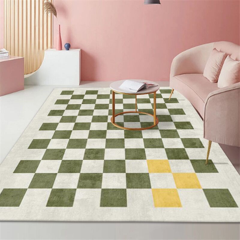Lattice Pattern Rug Modern Style Rectangle Stain Resistant Shape Rug for Home Decor