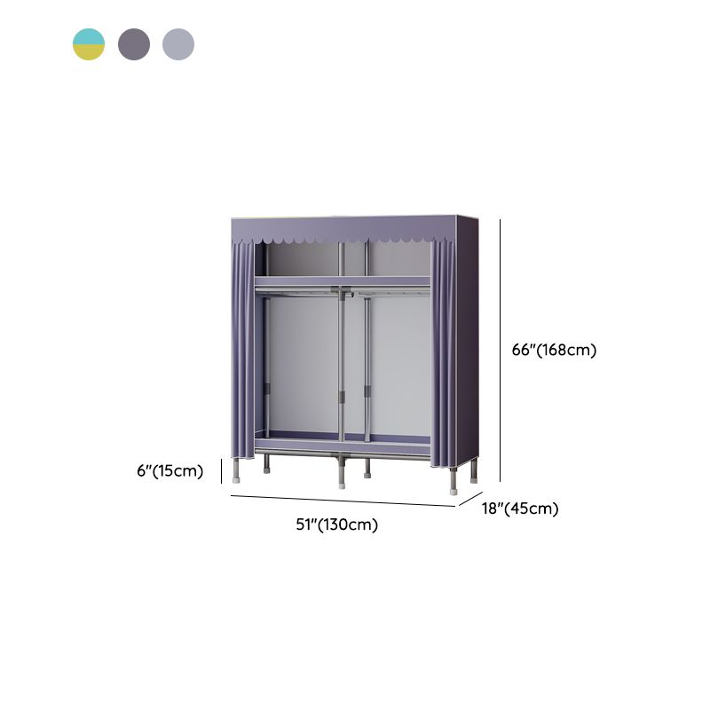 Metal Wardrobe Cabinet with Shelves Modern Wardrobe Armoire for Home