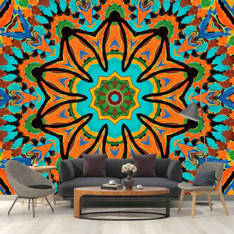 Bohemian Illustration Pattern Mildew Wall Mural Horizontalt for Living Room