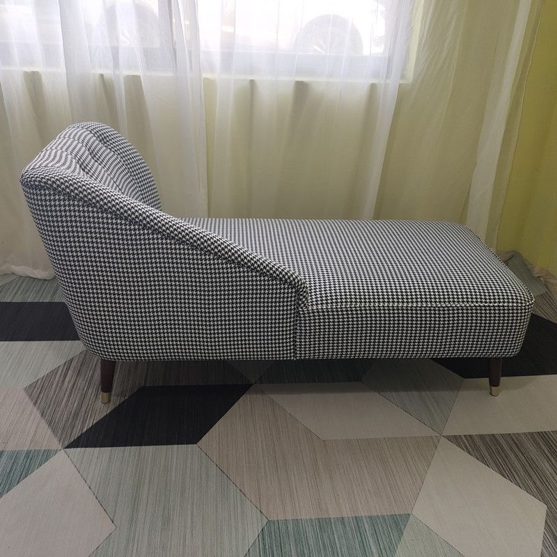 Contemporary One Armed Chaise Recessed Arms Accent Chair for Living Room