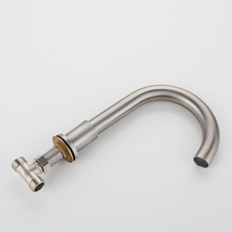 Stainless Steel Sink Faucet Circular Cross Handles Faucet for Bathroom