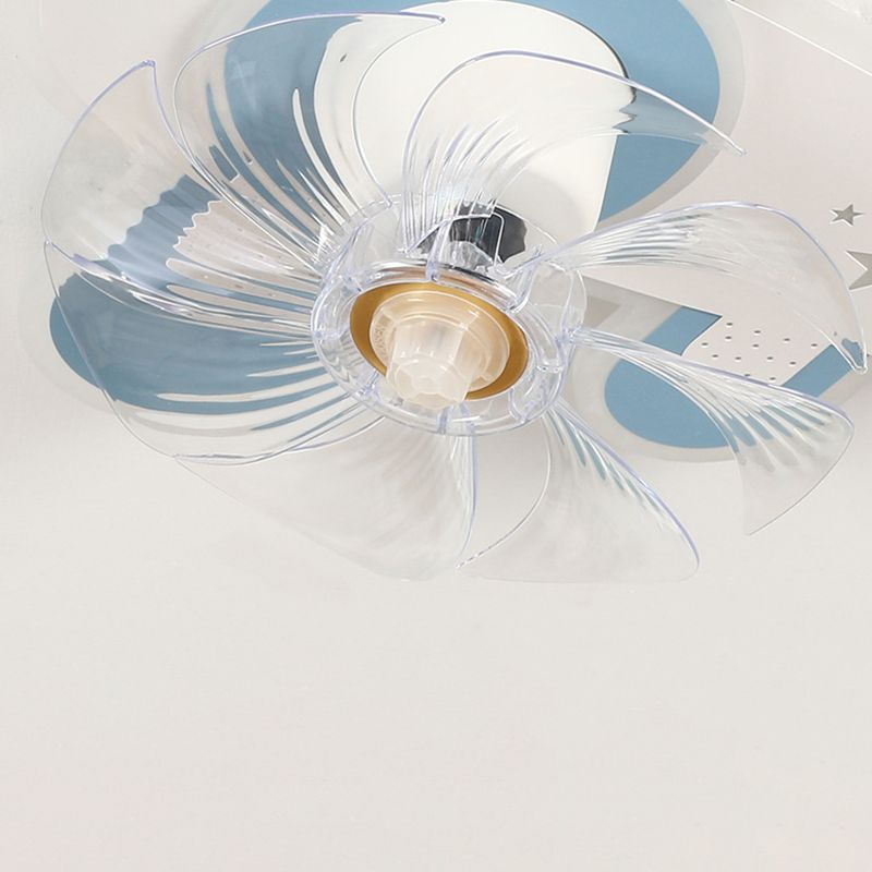 7-Blade Children Ceiling Fan LED Fan with Light for Dining Room