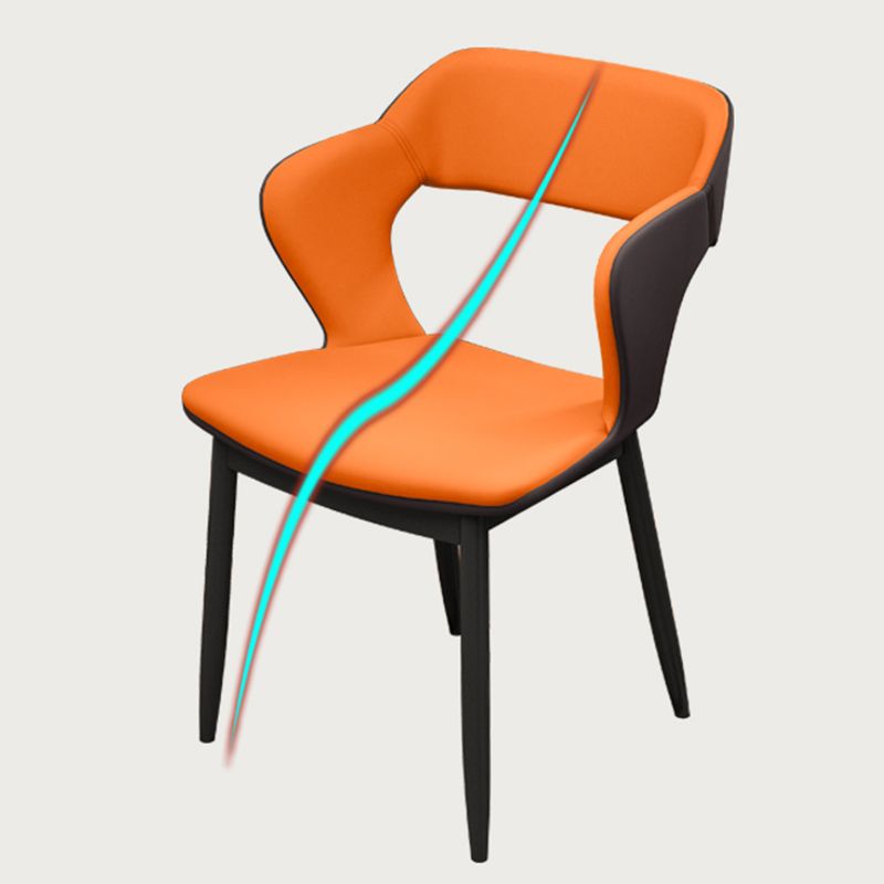 Industrial Style Dining Chair Armless Dining Chair with Metal Legs for Kitchen