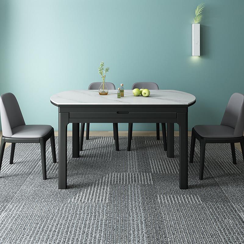 Stone Top Dining Table Contemporary Round Dining Table with 4 Legs