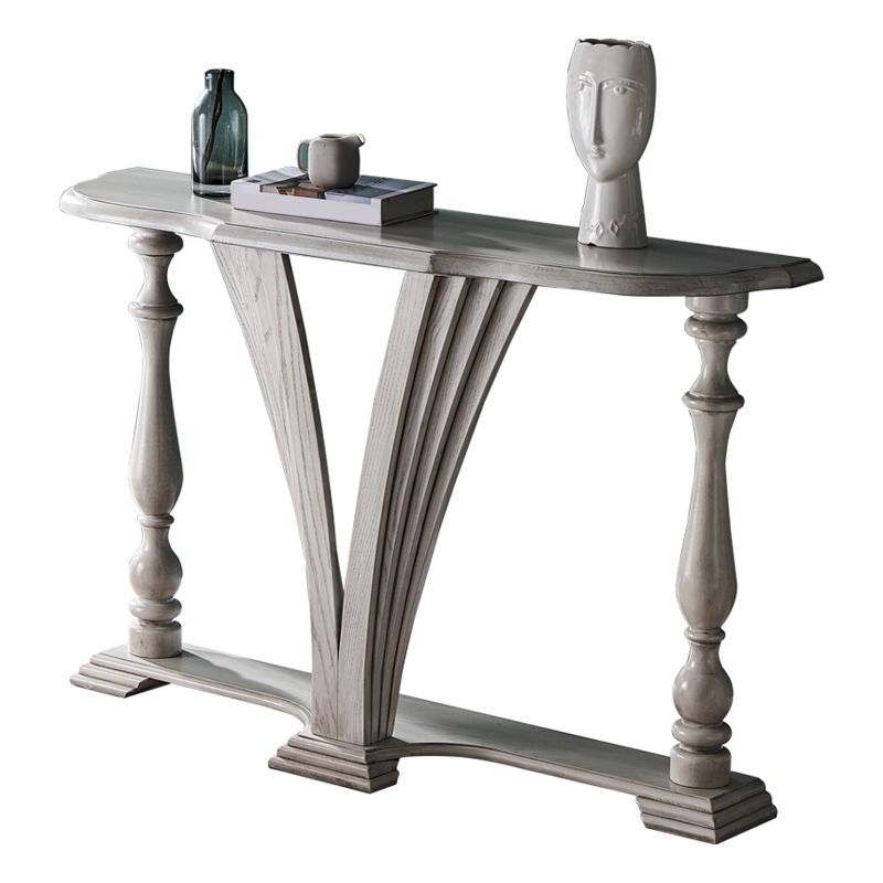 Victorian Rubber Wood Console Table Free Form Console Sofa Table for Hall