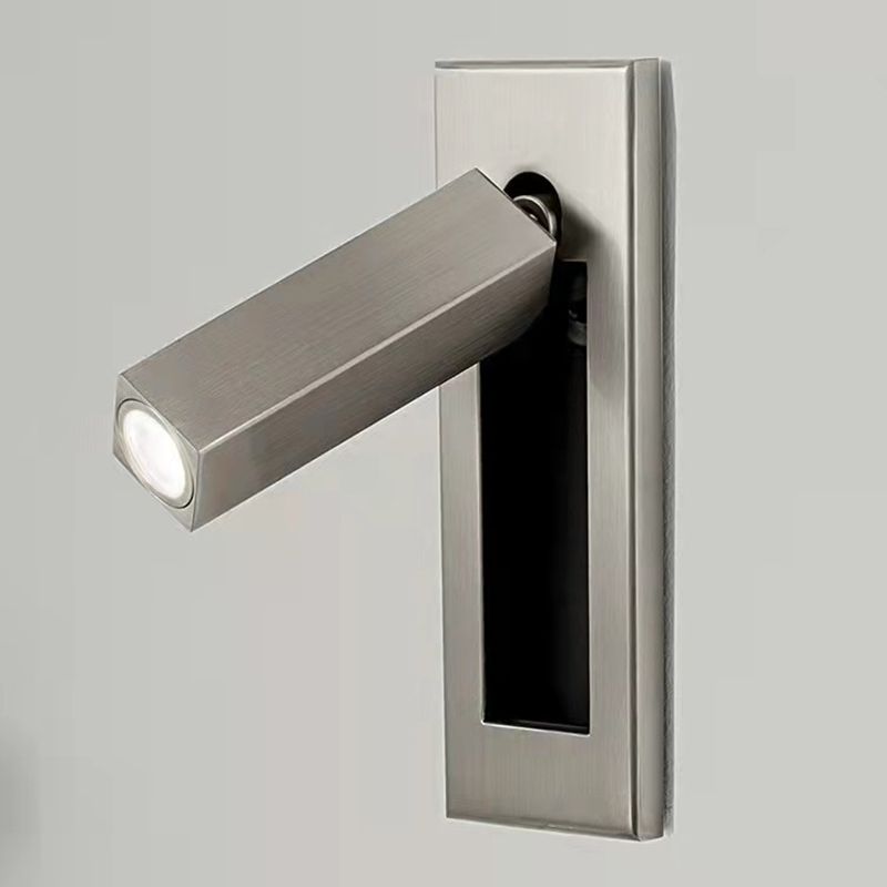 1-Light Rectangle Wall Mount Light Modern Style Metal Wall Sconce Lights