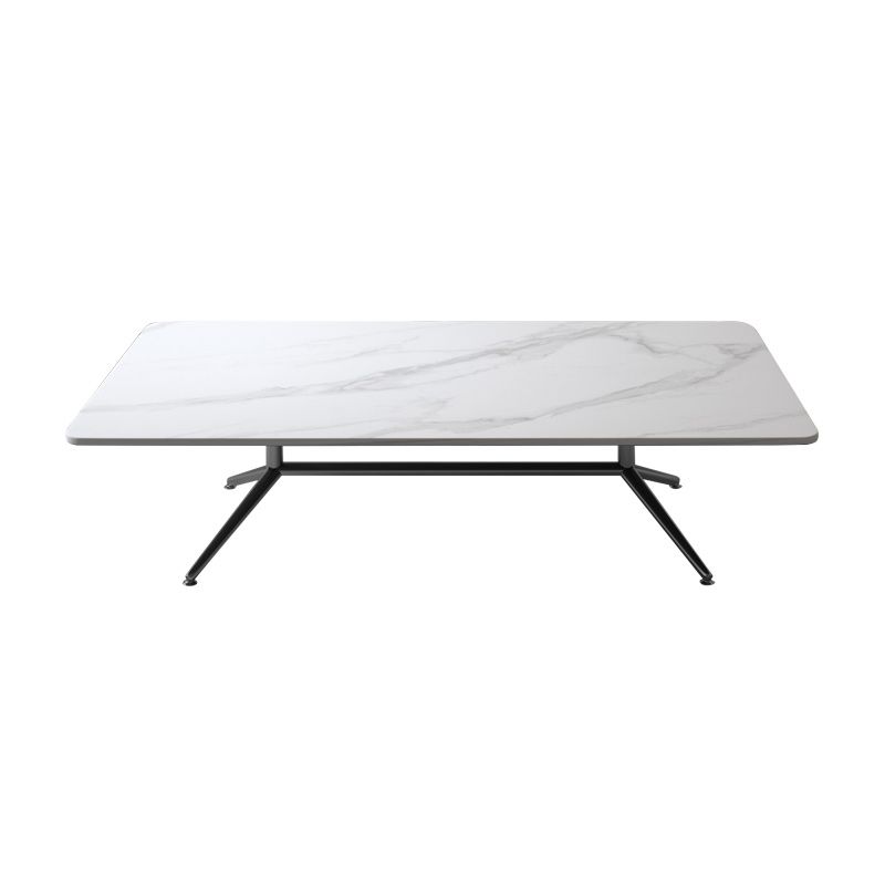 Glam Trestle Coffee Table Slate Rectangular Cocktail Table for Home