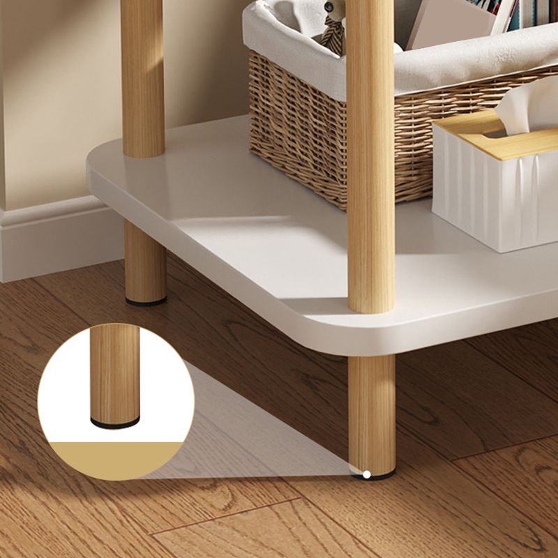 Nordic Square/Round Wood End Table 20.87" H 2-Tier Side Table