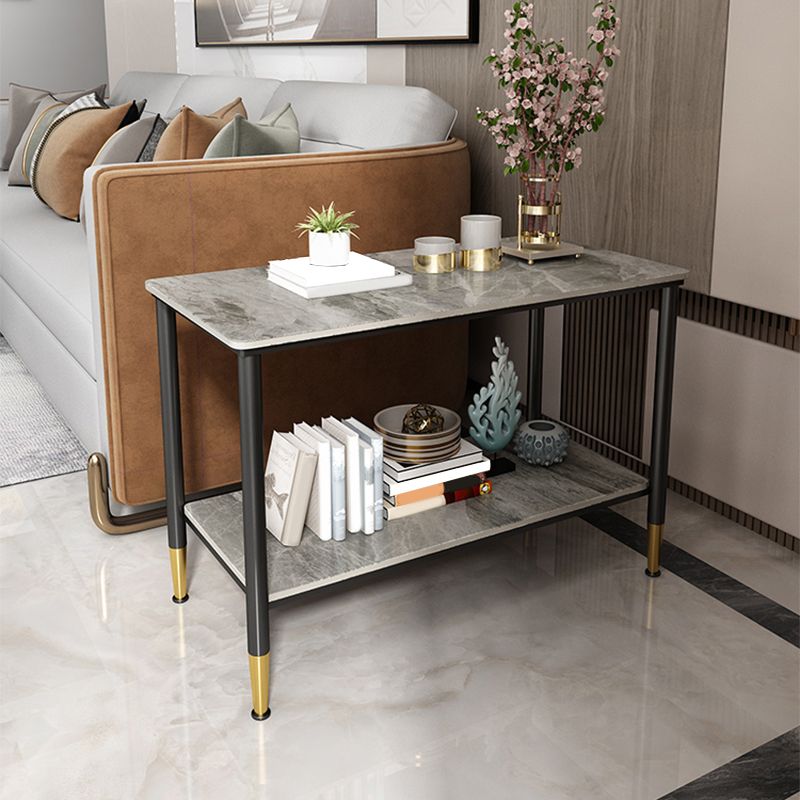 21.65" Tall  4 Legs End Table Modern Slate Rectangular Side Table