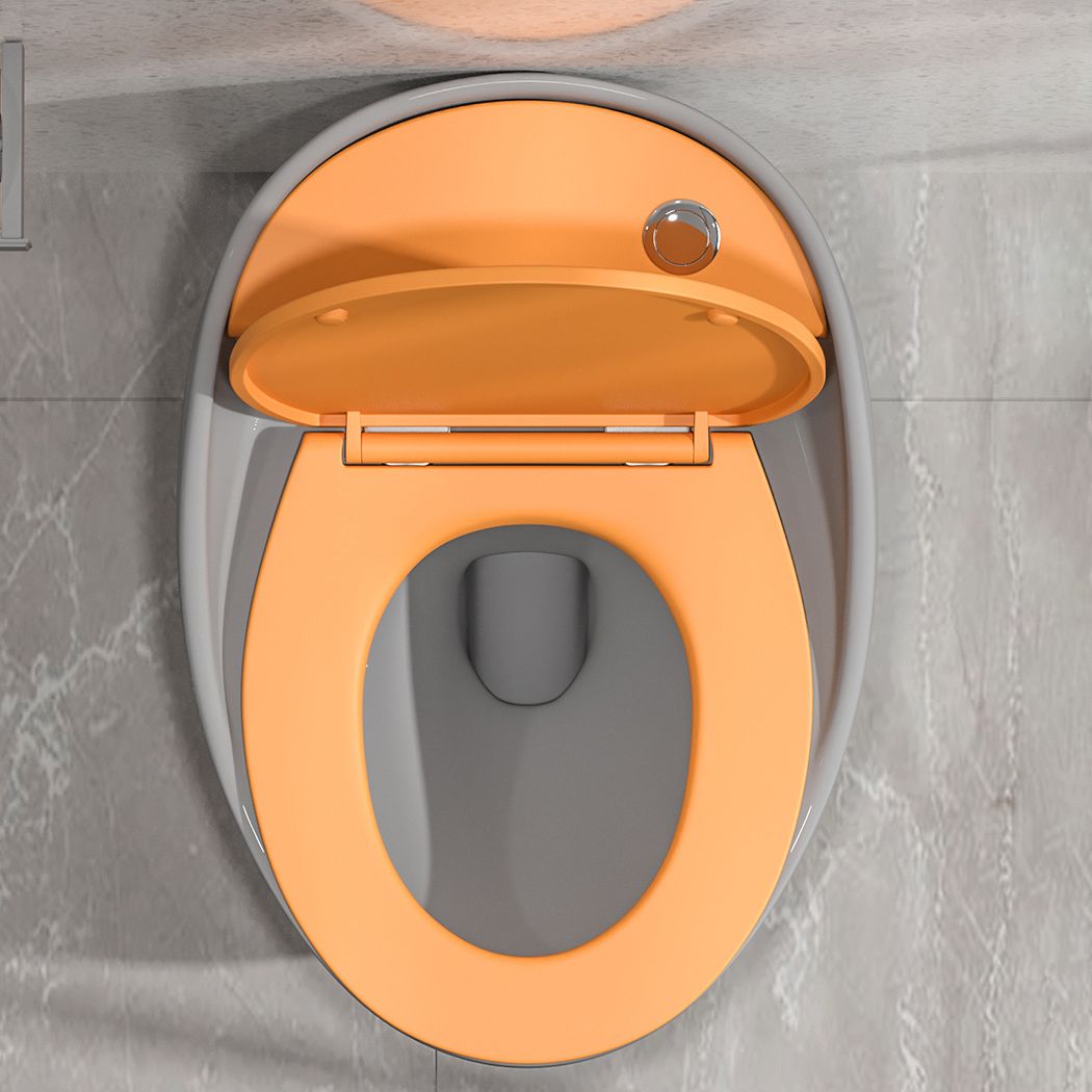 Concealed Tank Flush Toilet Floor Mount One-Piece Toilet with Slow Close Seat