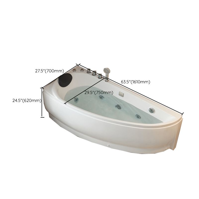 Modern Acrylic Corner Bathtub Soaking/Whirlpool Back to Wall Bathtub