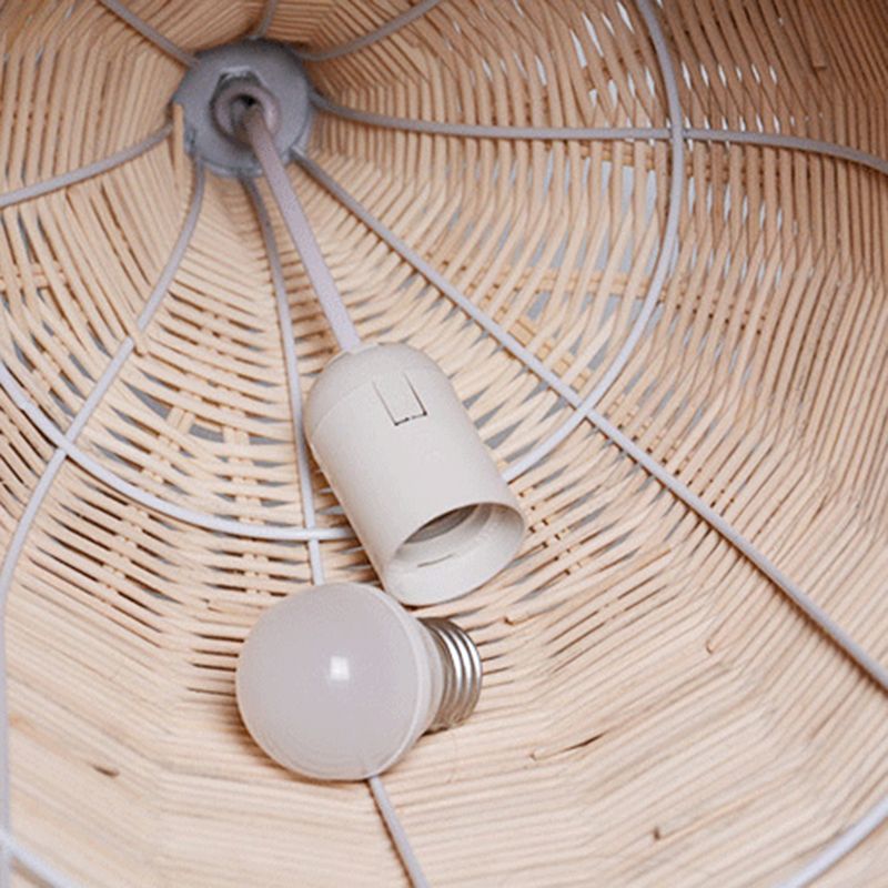 Modern Conical Ceiling Pendant Lamp Rattan 1 Light Pendant Lights