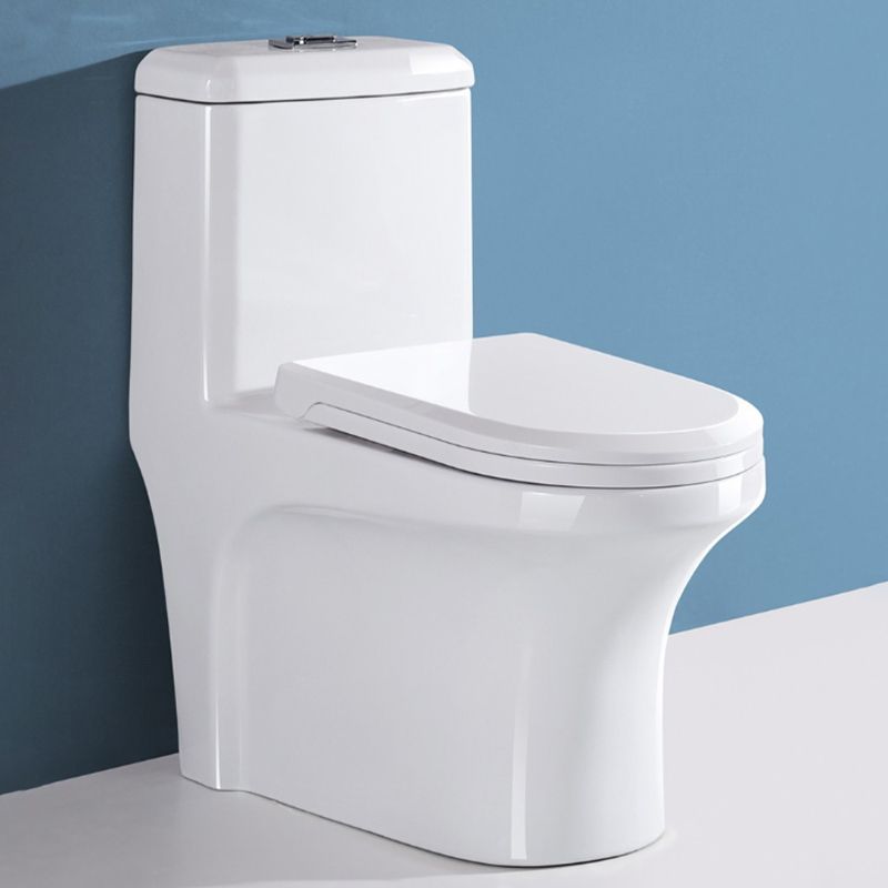Modern One Piece Toilet Floor Mounted White Toilet Bowl with Seat for Washroom